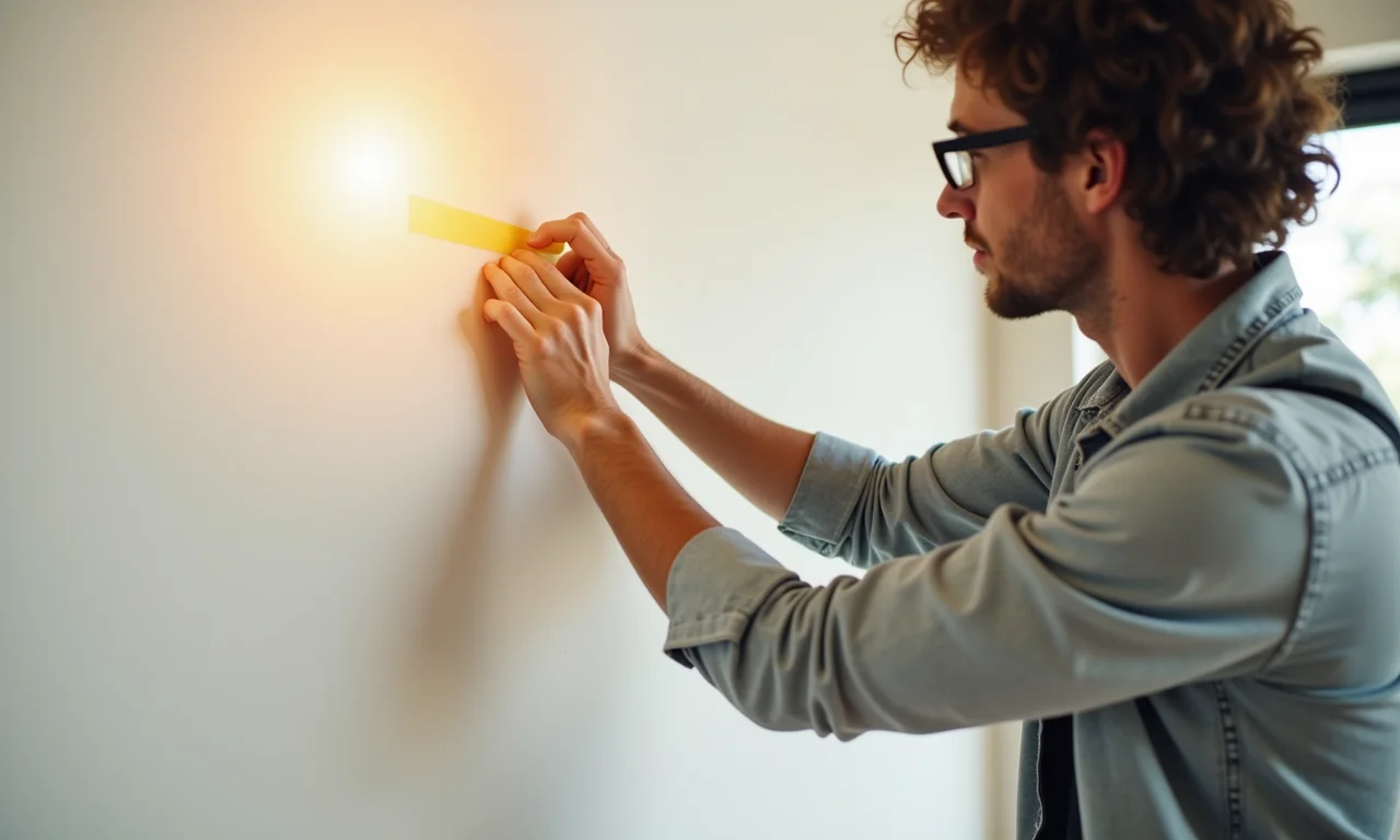 Arquiteta aplicando fita crepe e dando dicas.