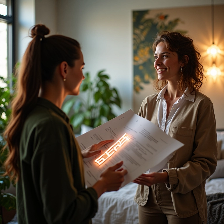 Arquiteta dando dicas para letra luminosa.