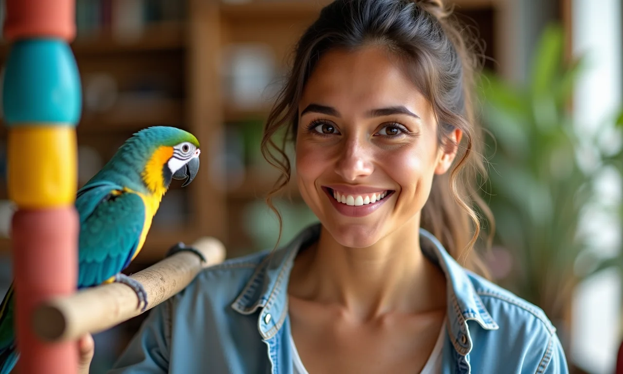 Arquiteta personalizando playground de calopsita.