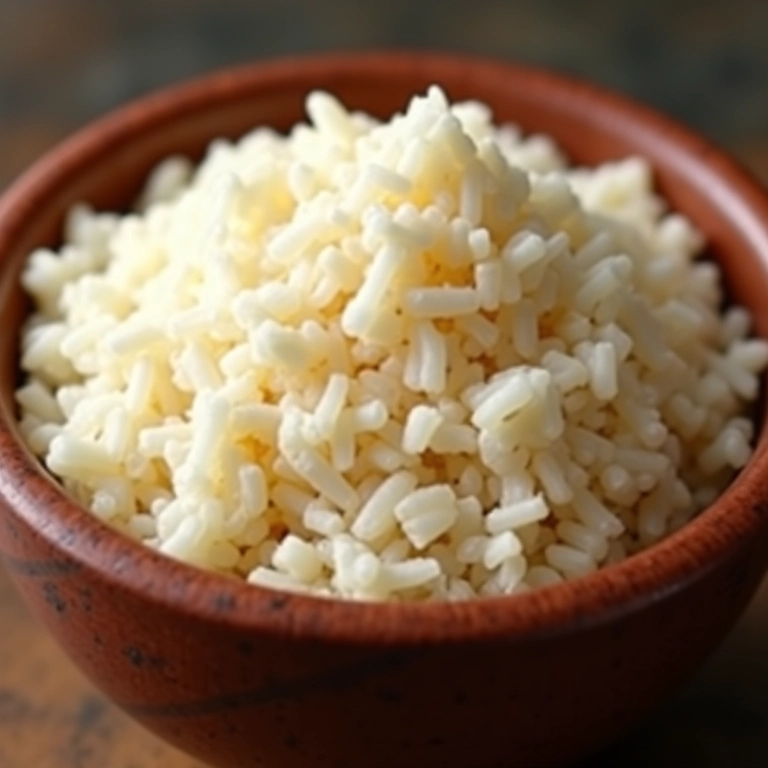 Arroz soltinho e perfeito em tigela rústica.