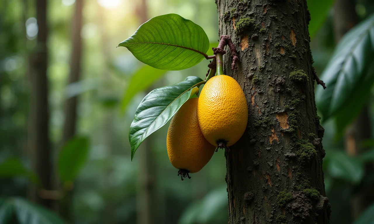 Árvore de bacuri na Amazônia, mostrando a origem da fruta.