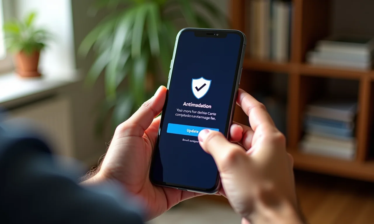 Atualizando o antivírus no celular.