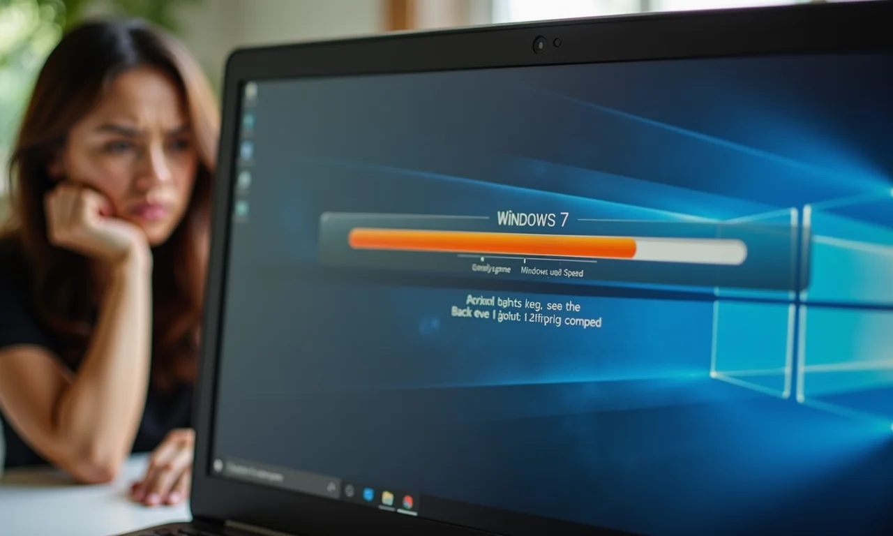 Barra de progresso mostrando backup lento no Windows 7.