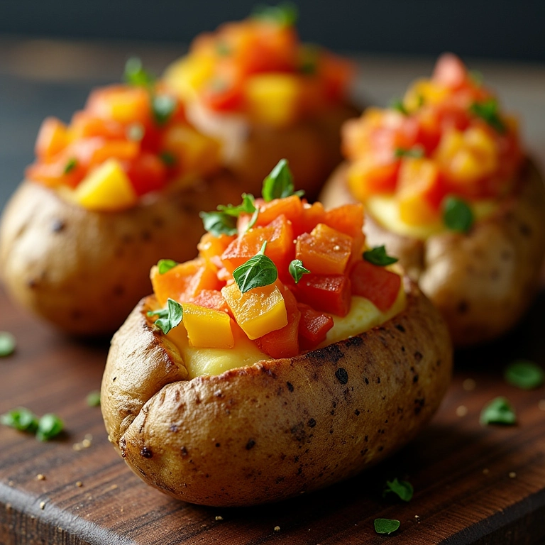 Batata assada na churrasqueira com recheios criativos.