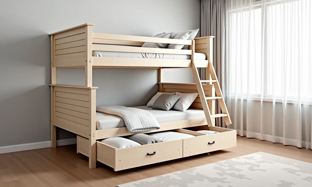 Beliche com gavetas embutidas para organização extra.