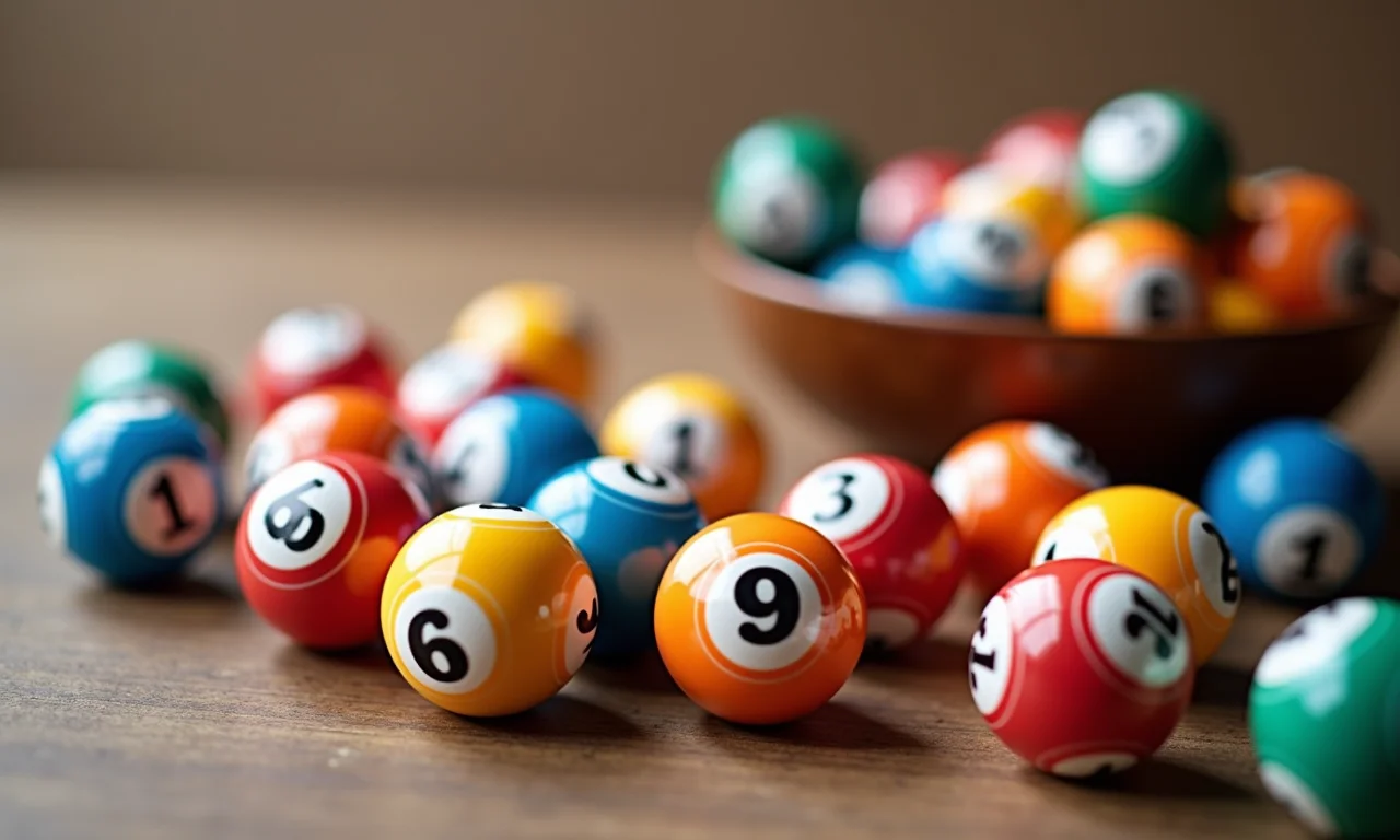 Bolinhas numeradas coloridas para jogos de bingo.