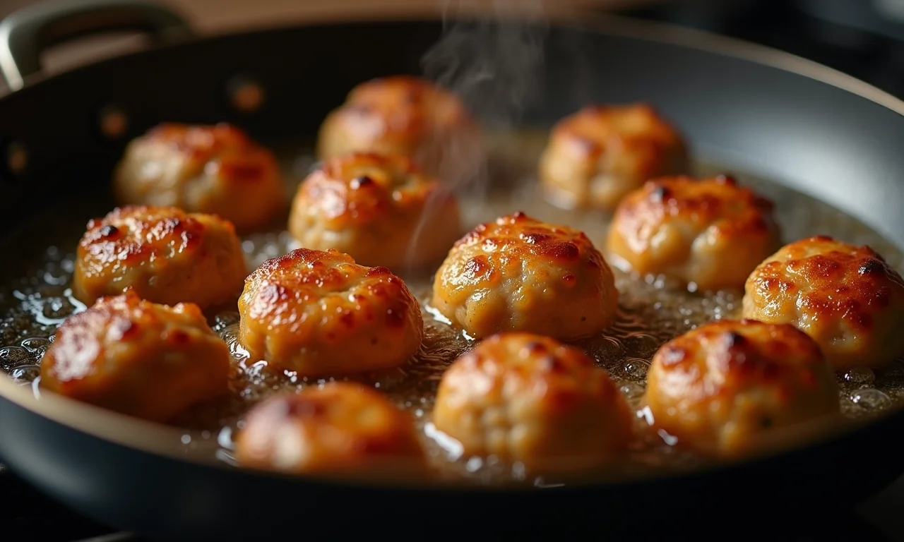 Bolinho de carne frito crocante.