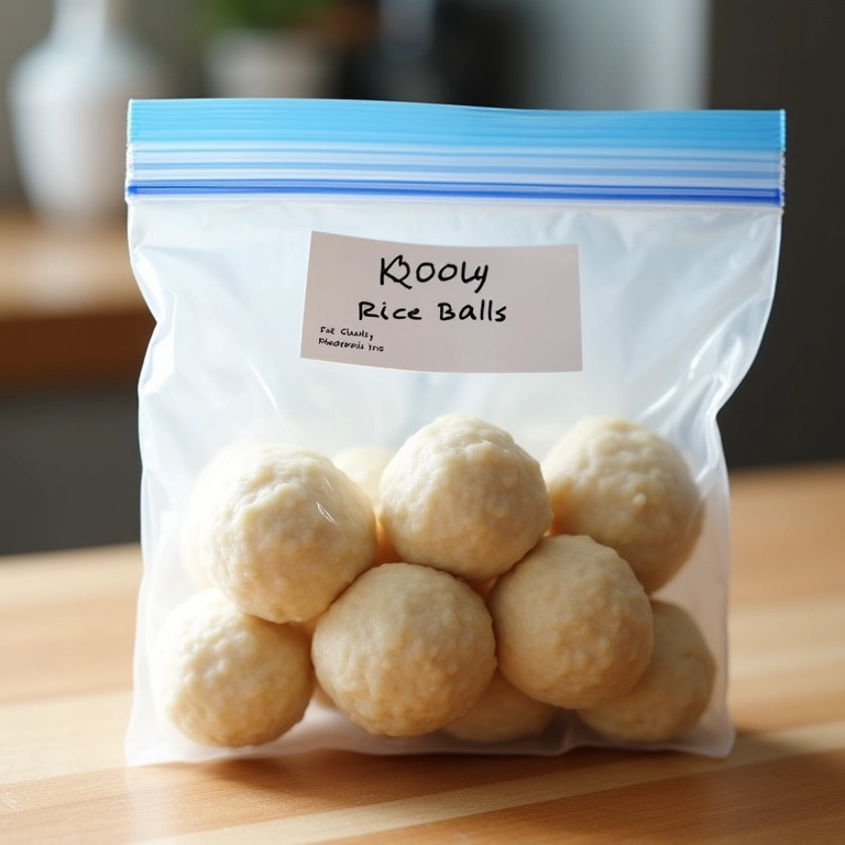 Bolinhos de arroz assados congelados.