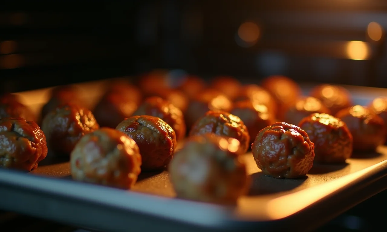 Bolinhos de carne assando no forno, uma opção mais saudável.