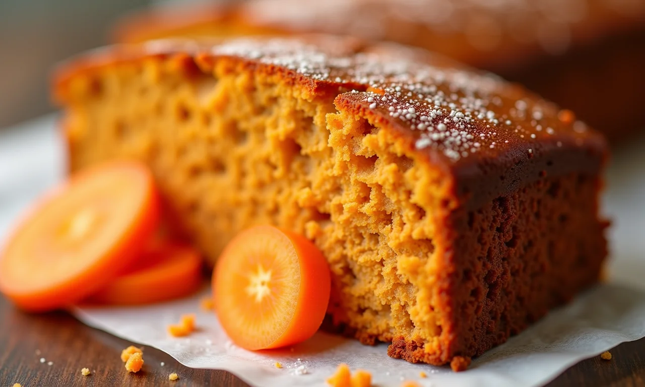 Bolo de cenoura com cenoura ralada.
