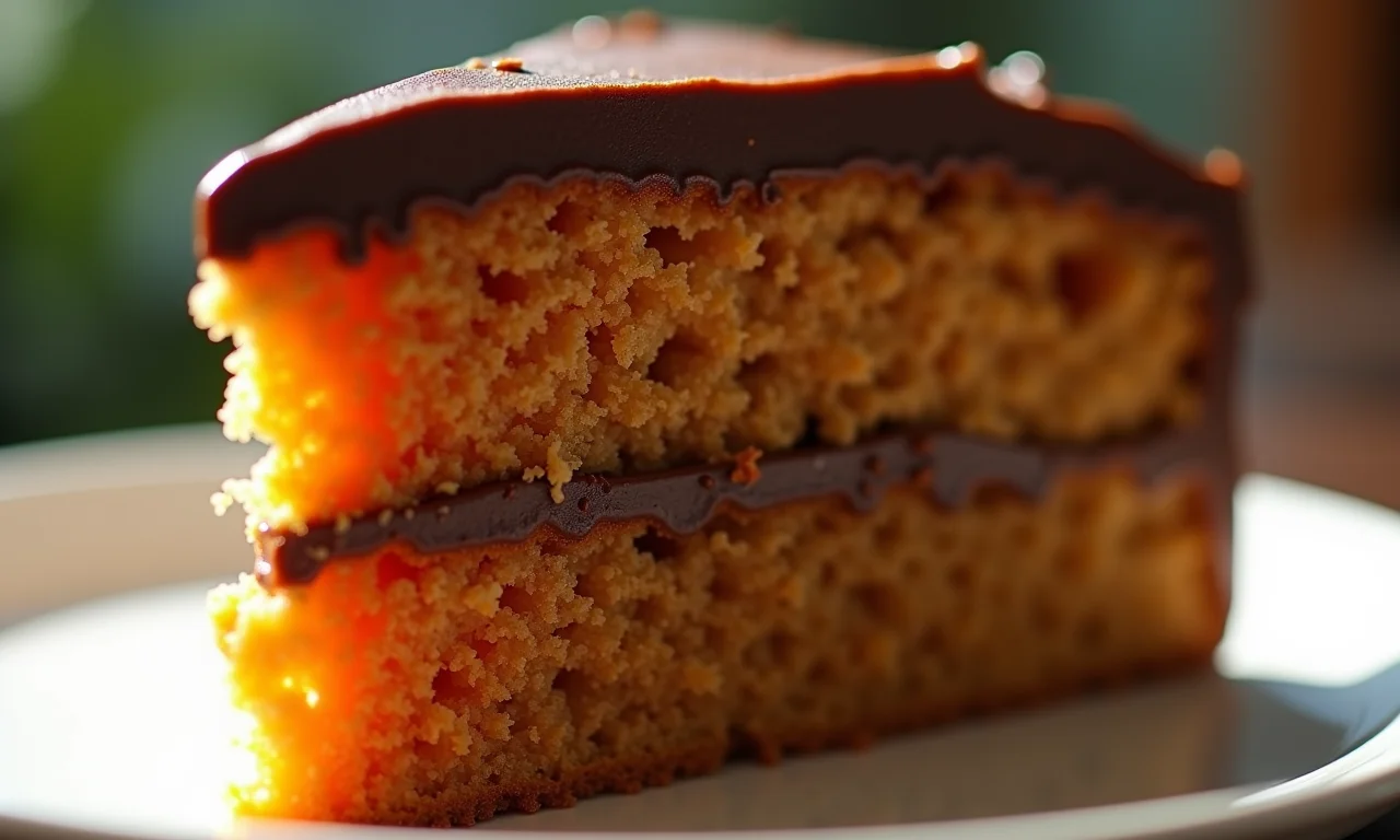 Bolo de cenoura com cobertura de chocolate cremosa irresistível.