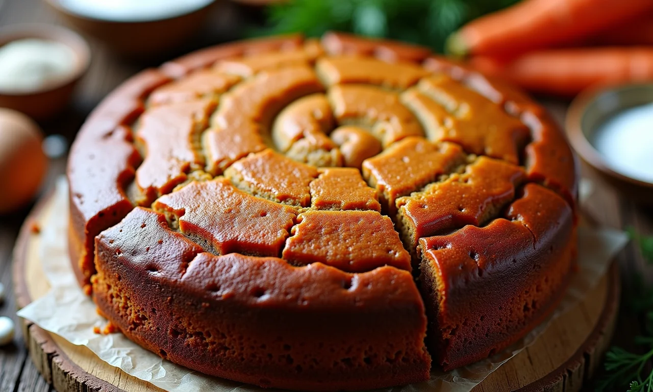Bolo de cenoura perfeito com textura macia e ingredientes frescos.