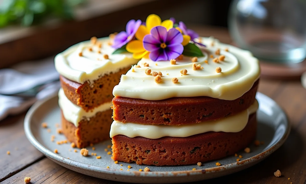 Bolo de cenoura vegano.