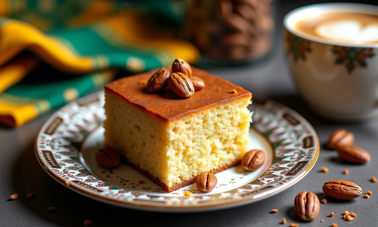 Bolo de tucumã com castanhas do Brasil.