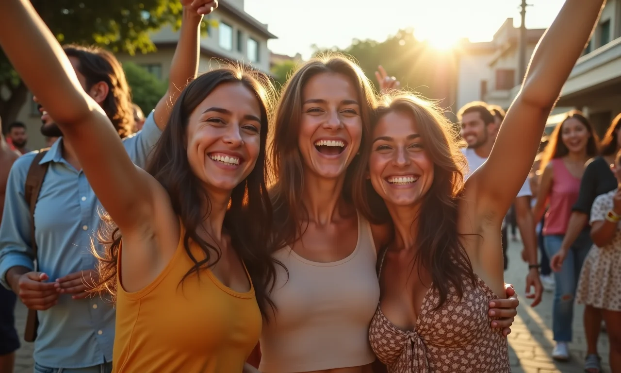 Brasileiros comemorando o sucesso da vaquinha na plataforma Vakinha.