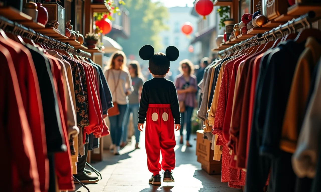 Brechó com roupas para fantasia Mickey.