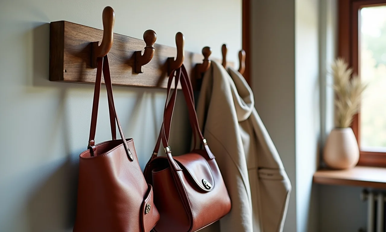 Cabideiro artesanal com design único e detalhes cuidadosamente trabalhados.