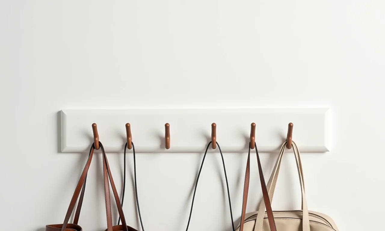 Cabideiro de parede branco com design minimalista.