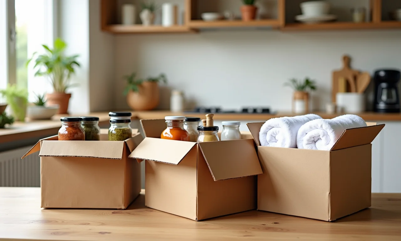 Caixas temáticas para diferentes cômodos da casa.