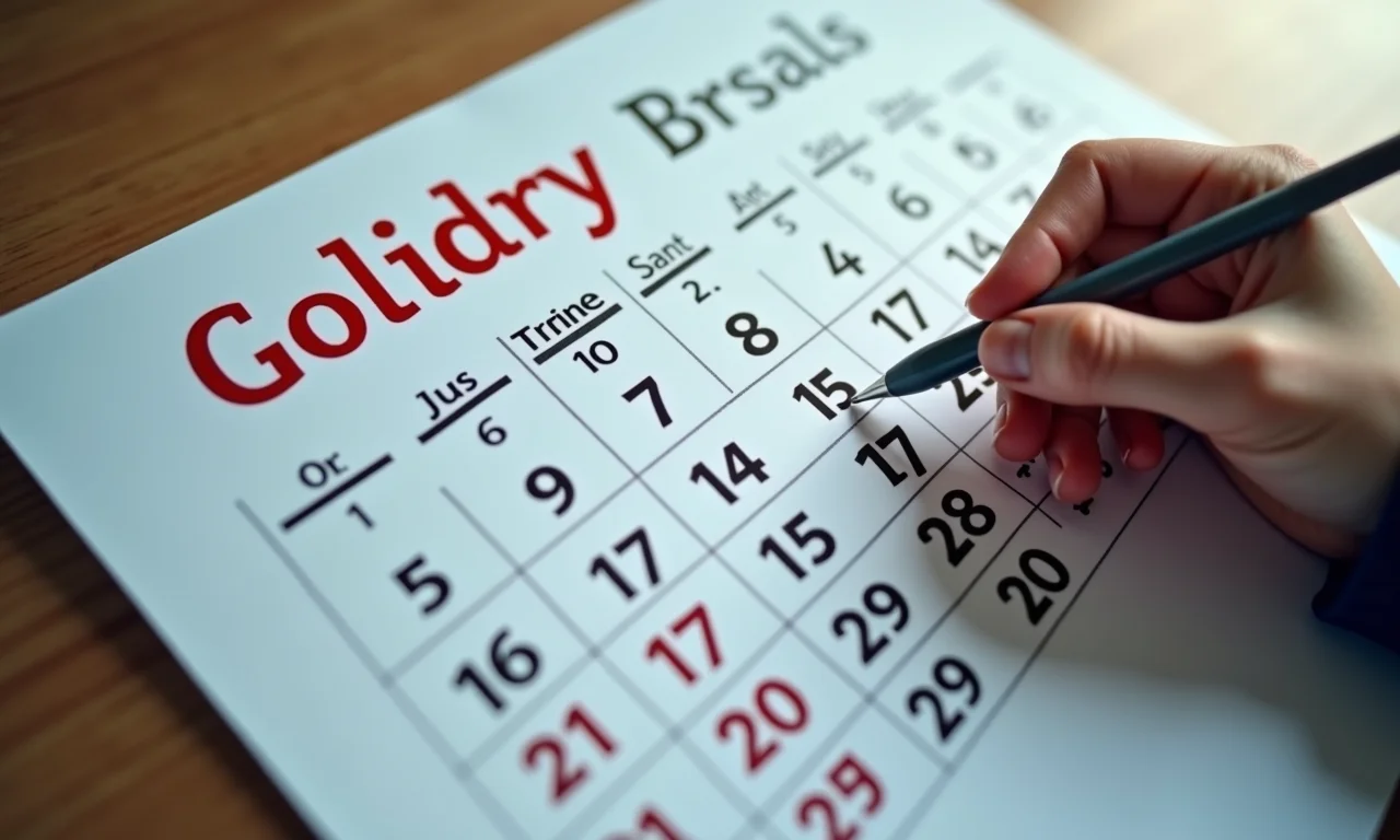 Calendário marcando datas dos sorteios da Lotofácil.