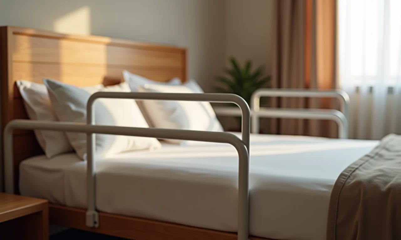 Cama de casinha com grades de segurança e texturas suaves.