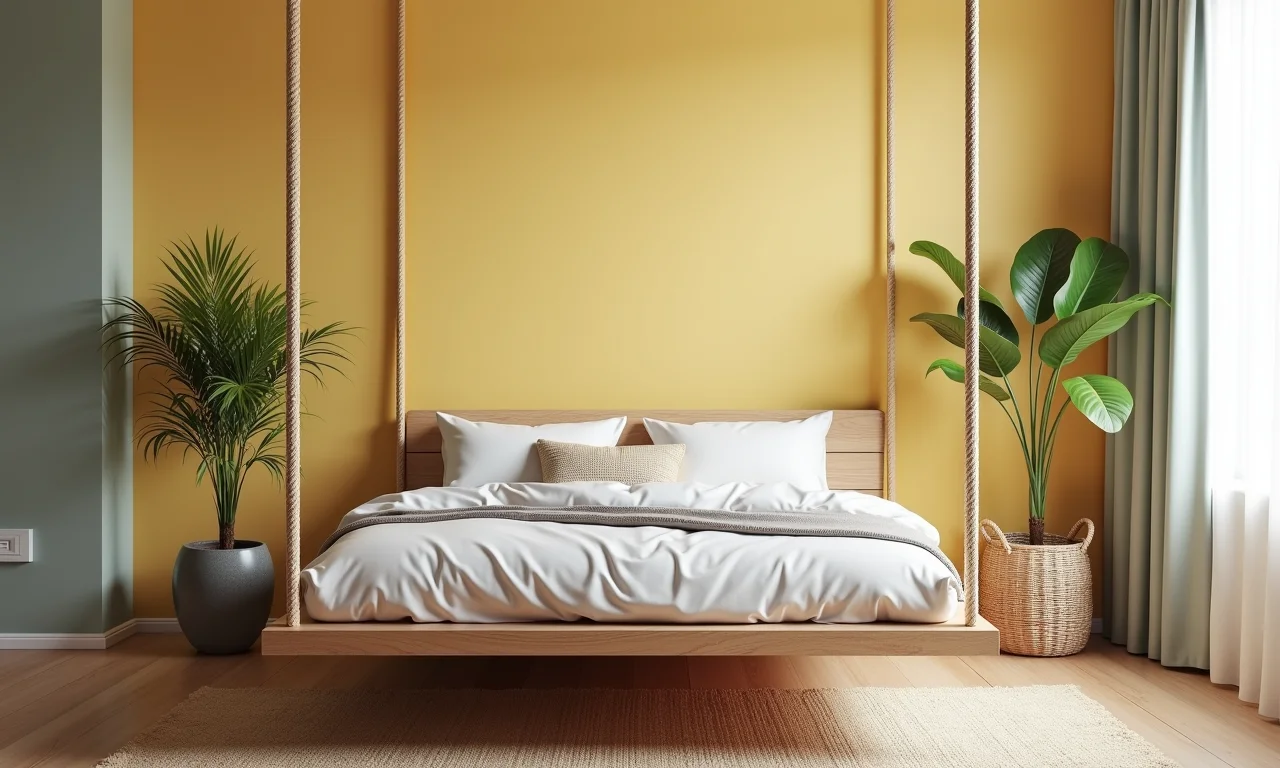 Cama de casinha suspensa com design inovador.