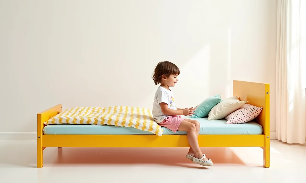 Cama infantil com altura ajustável, adaptável ao crescimento da criança.