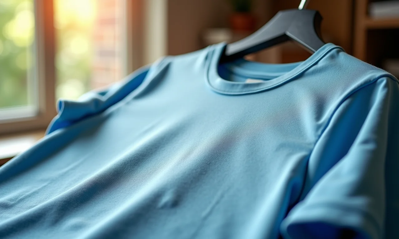 Camiseta estampada após várias lavagens, testando a resistência da serigrafia.