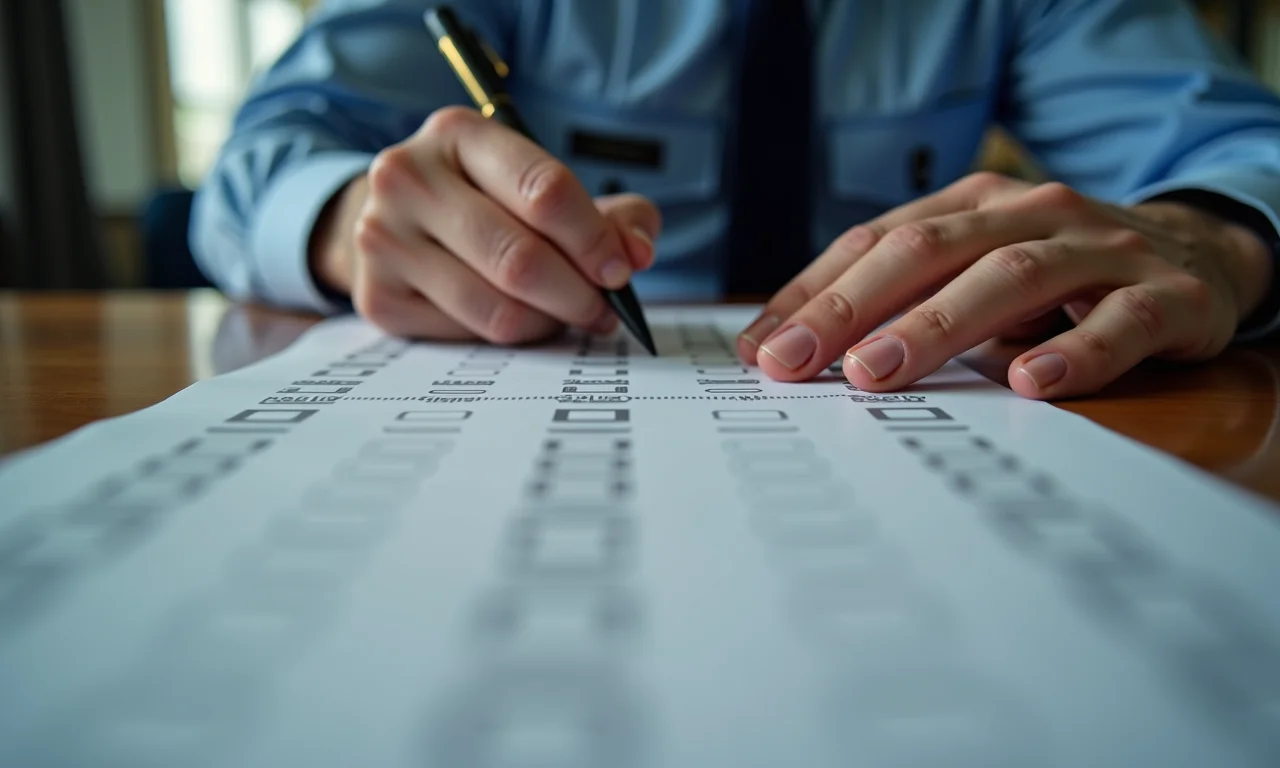 Candidato concentrado durante prova de concurso para policial.