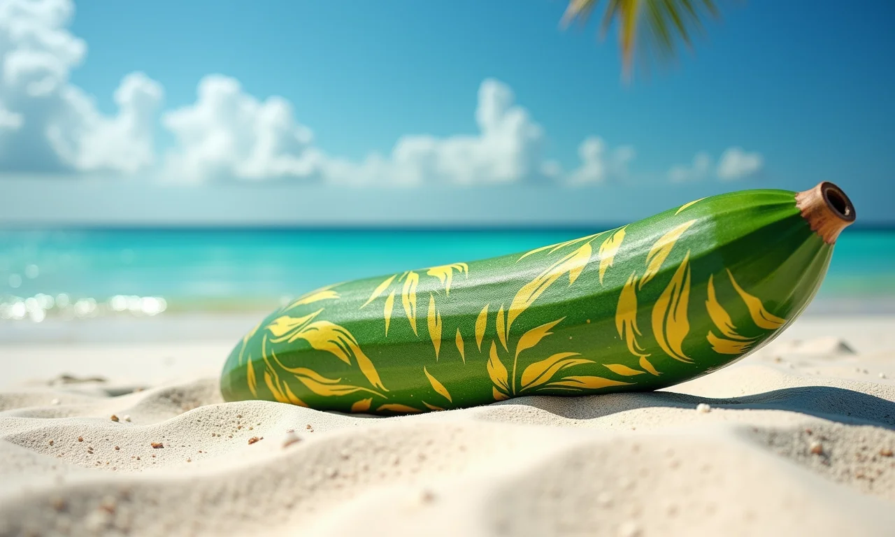 Canga com estampa de folhagens exuberantes.