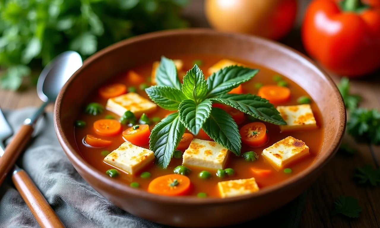 Canja vegana, uma opção deliciosa e sustentável.