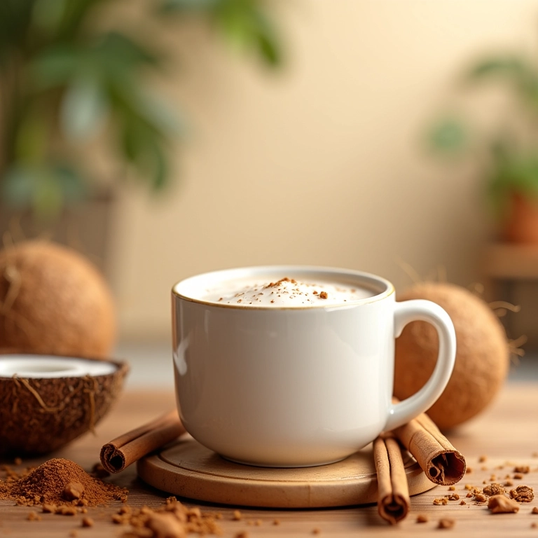 Canjica vegana cremosa e saborosa, feita com leite de coco e canela.