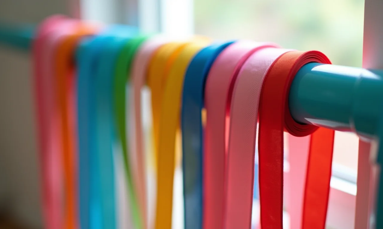 Canos de PVC coloridos como organizadores de laços, projeto DIY.