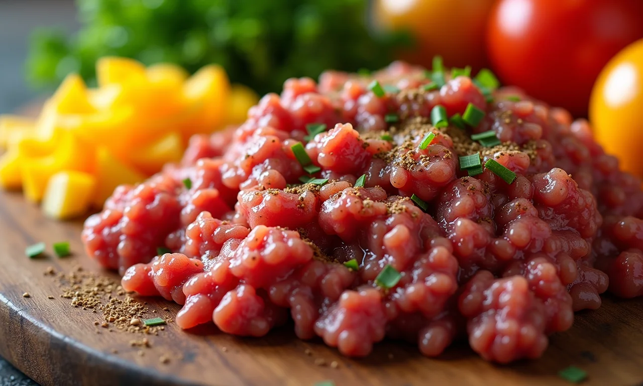 Carne moída e carne picada para fazer picadinho.