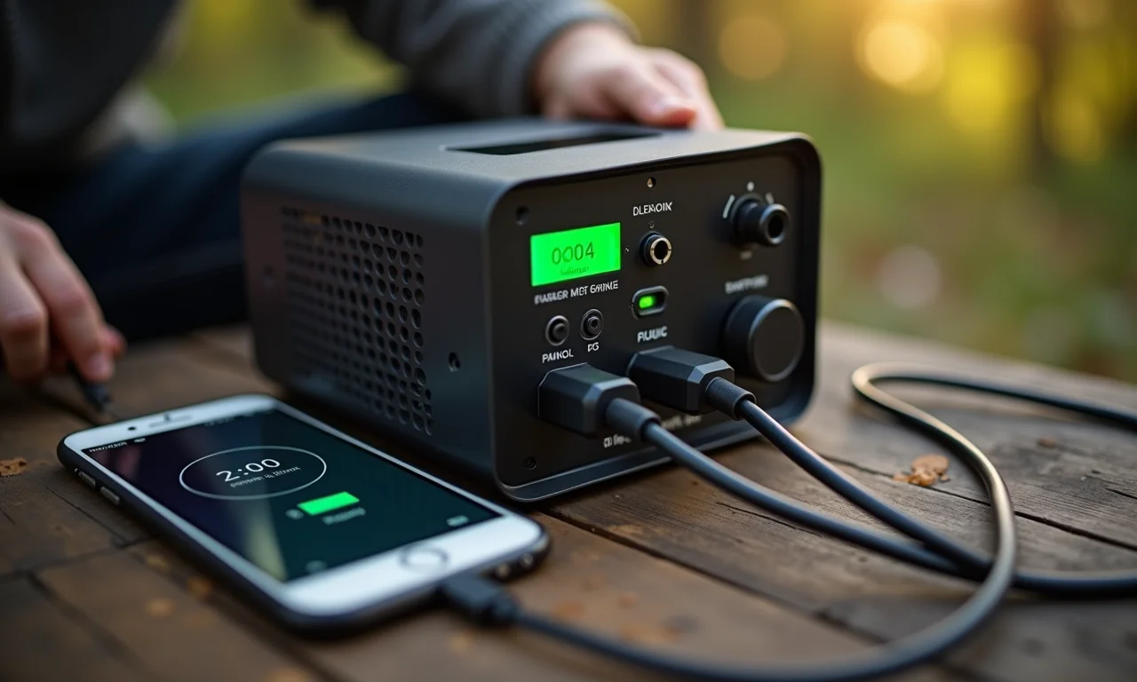 Carregando um celular com um mini gerador caseiro.