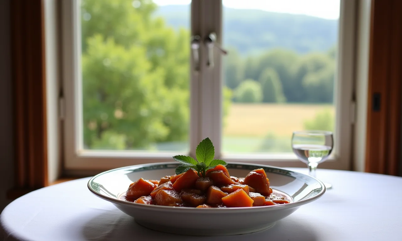 Cassoulet Clássico de Castelnaudary servido à mesa.
