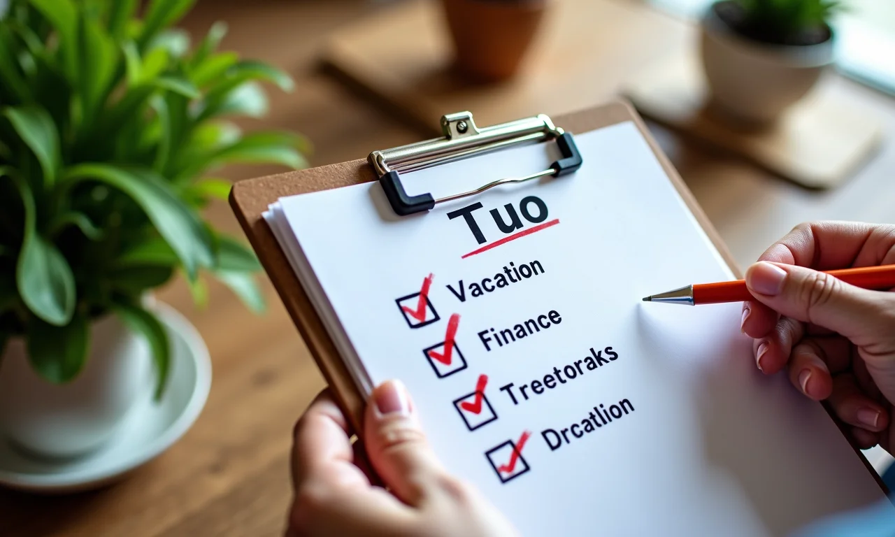 Checklist de finanças para o planejamento das férias.