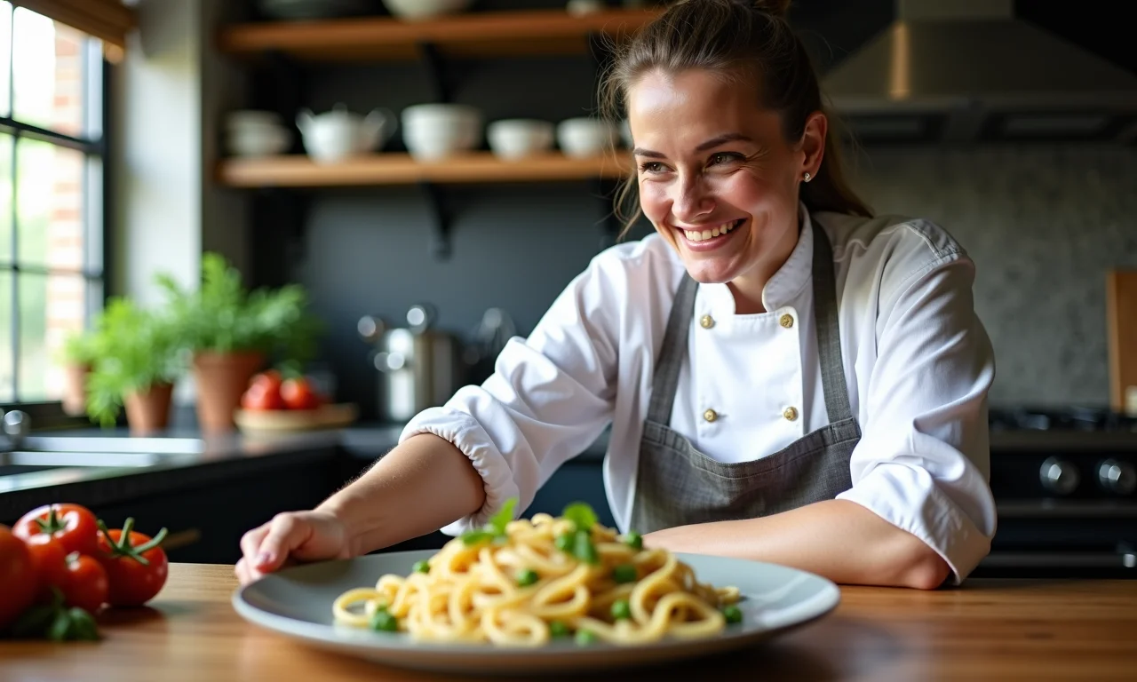 Chef explicando por que a receita de carbonara original não leva creme de leite.