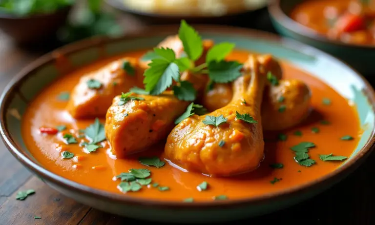 Chicken Korma: curry indiano suave e aromático.