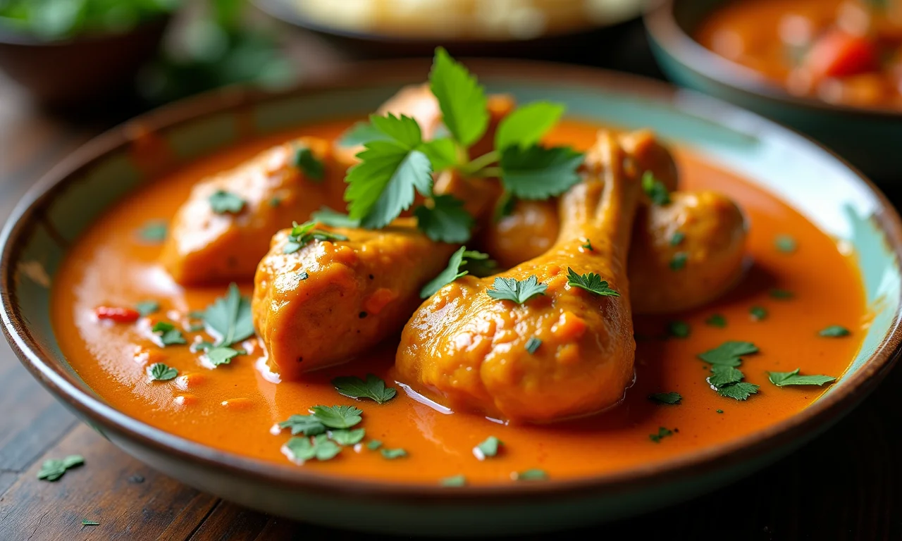 Chicken Korma: curry indiano suave e aromático.