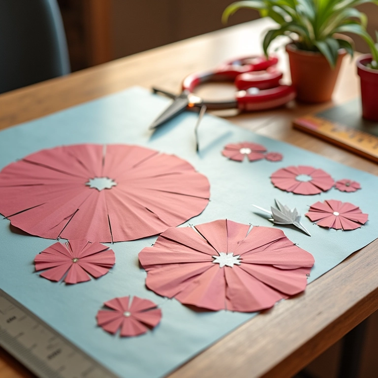 Círculos de papel para guarda-chuvas.