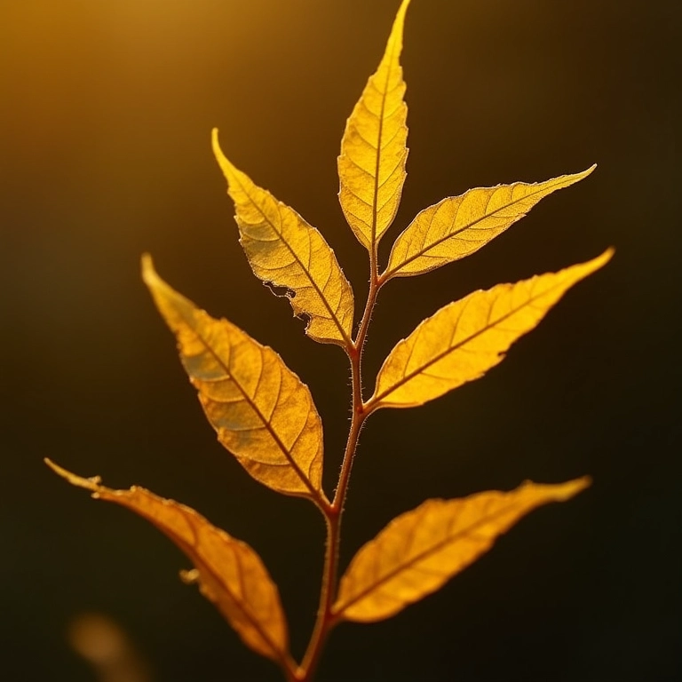 Close-up de folhas secas de sene.