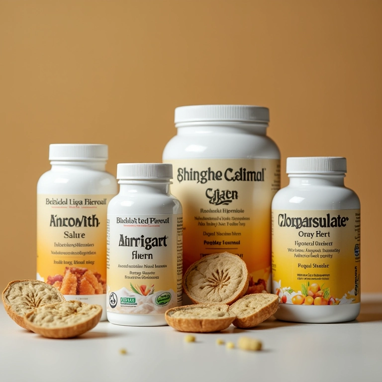 Close-up de suplementos de fibras.