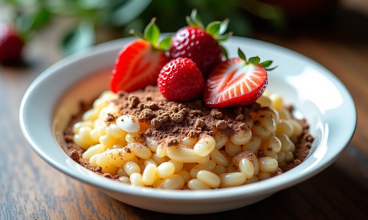 Coberturas para arroz doce: canela, coco, chocolate.