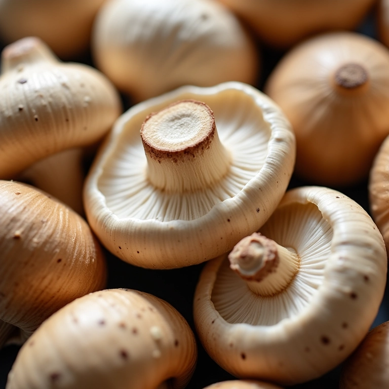 Cogumelos frescos para molho madeira.