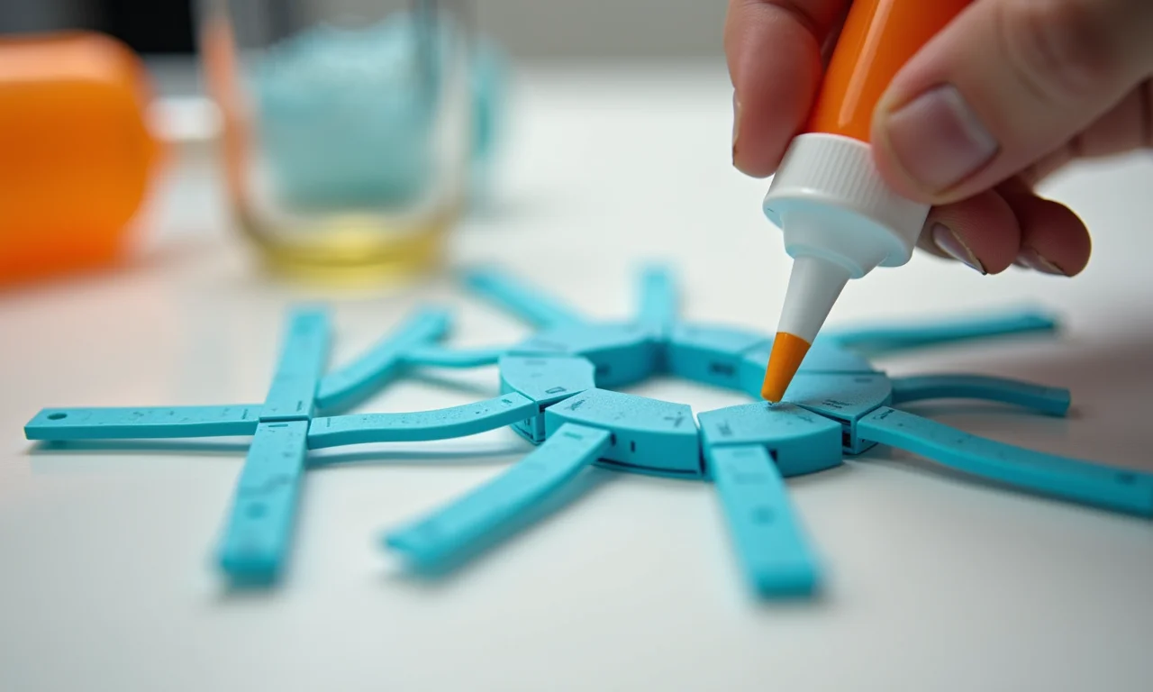 Cola branca Cascorez usada para montar enfeites de PET.