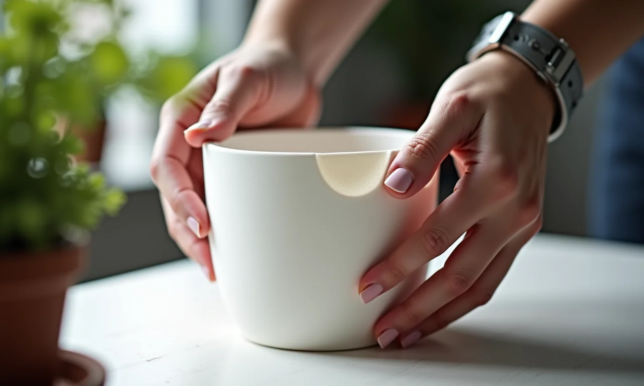 Cola de contato da marca Y em uso.