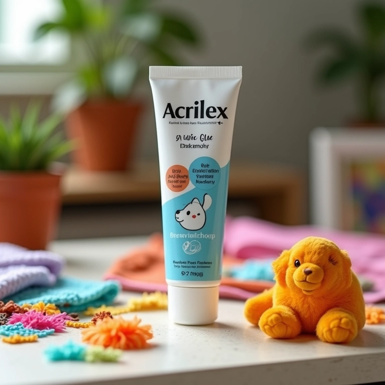 Cola de tecido Acrilex para criações de laços e gravatas pet.