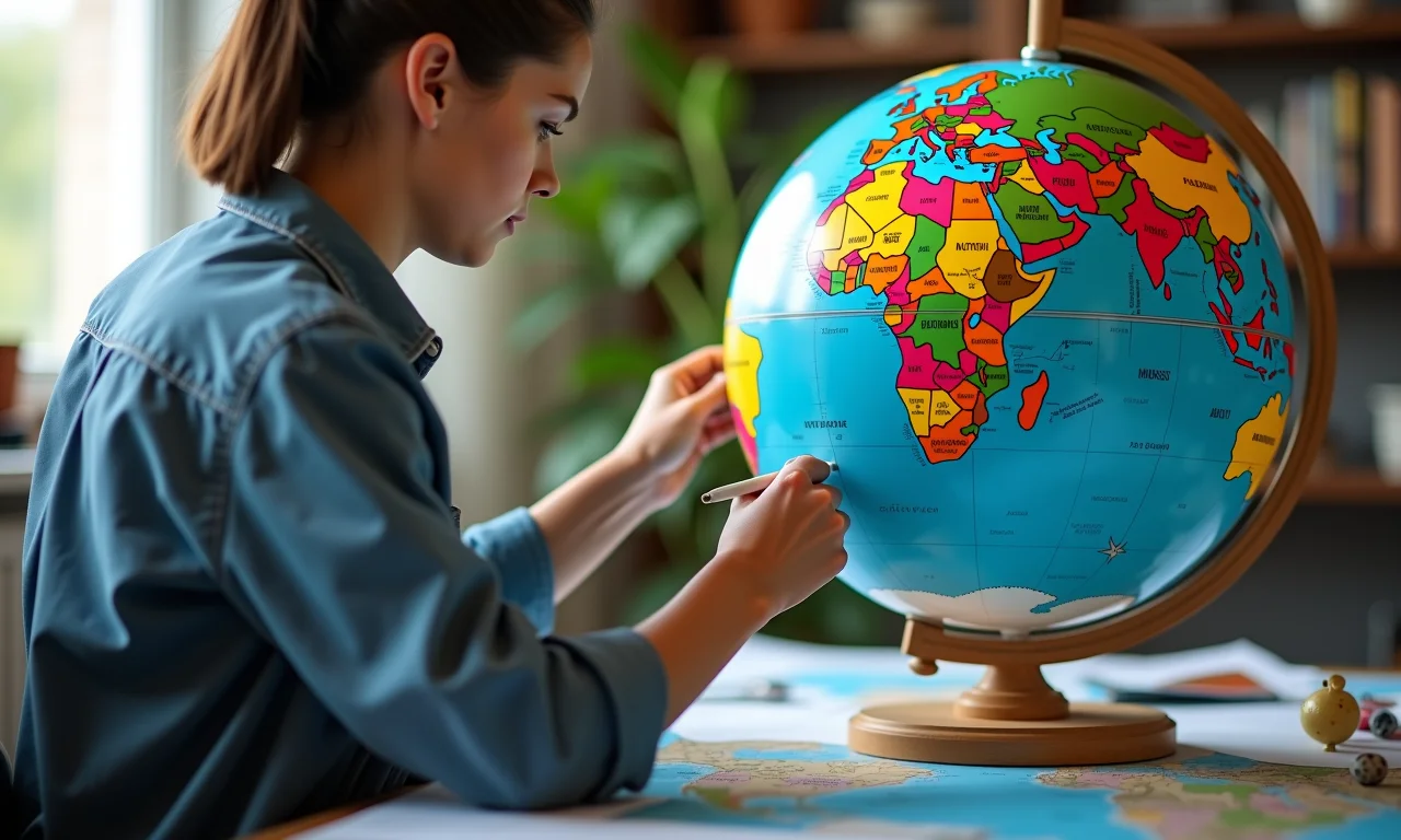 Colando um mapa mundi em um globo de bexiga com precisão.