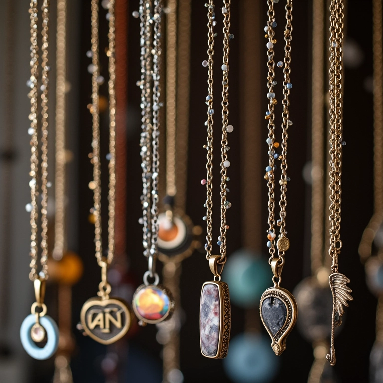 Colares organizados sem enroscar no expositor.